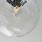 Milston 1-Light Dimmable Wall Light with Clear Spiral Glass Shade (IP44 Rated)