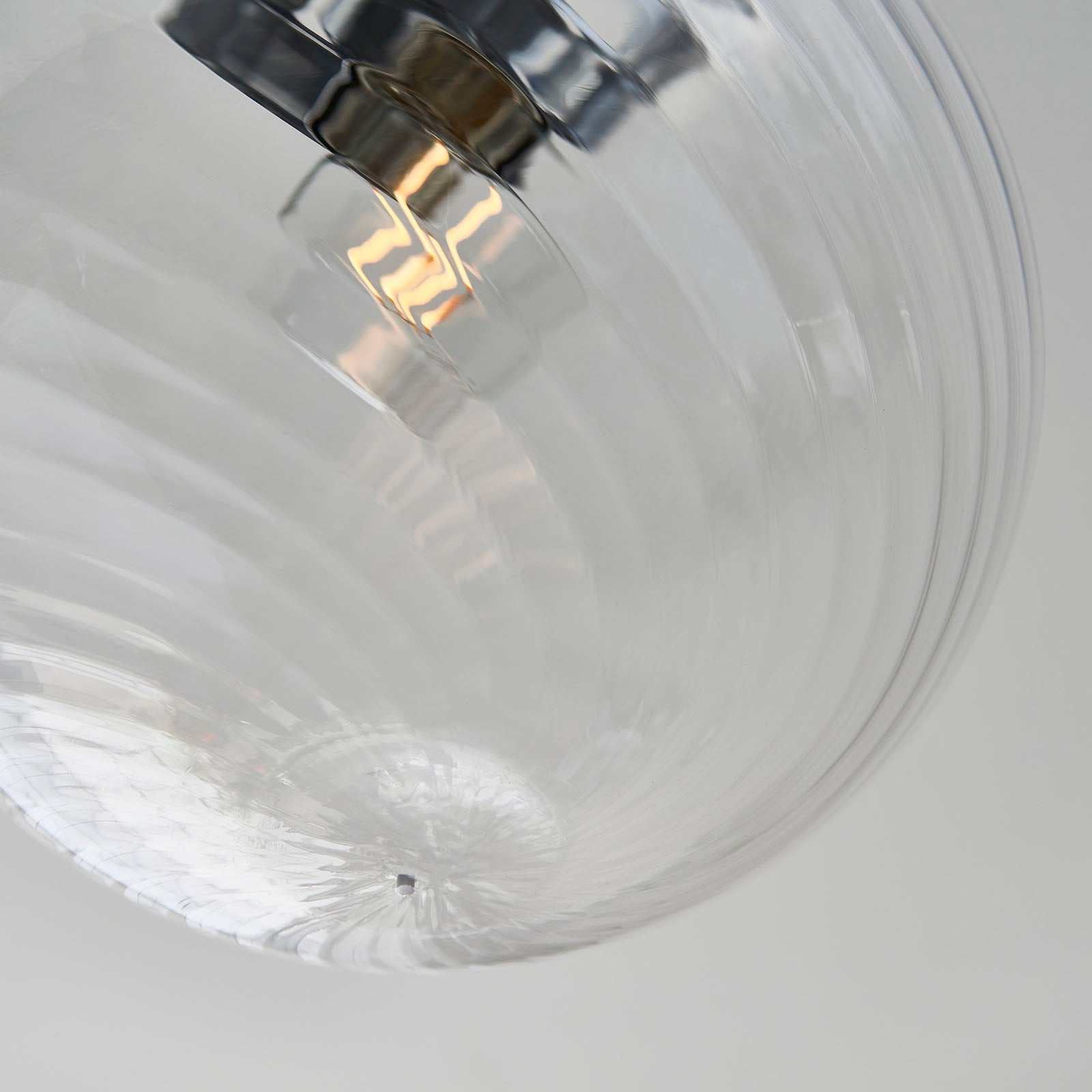 Milston 1-Light Dimmable Wall Light with Clear Spiral Glass Shade (IP44 Rated)