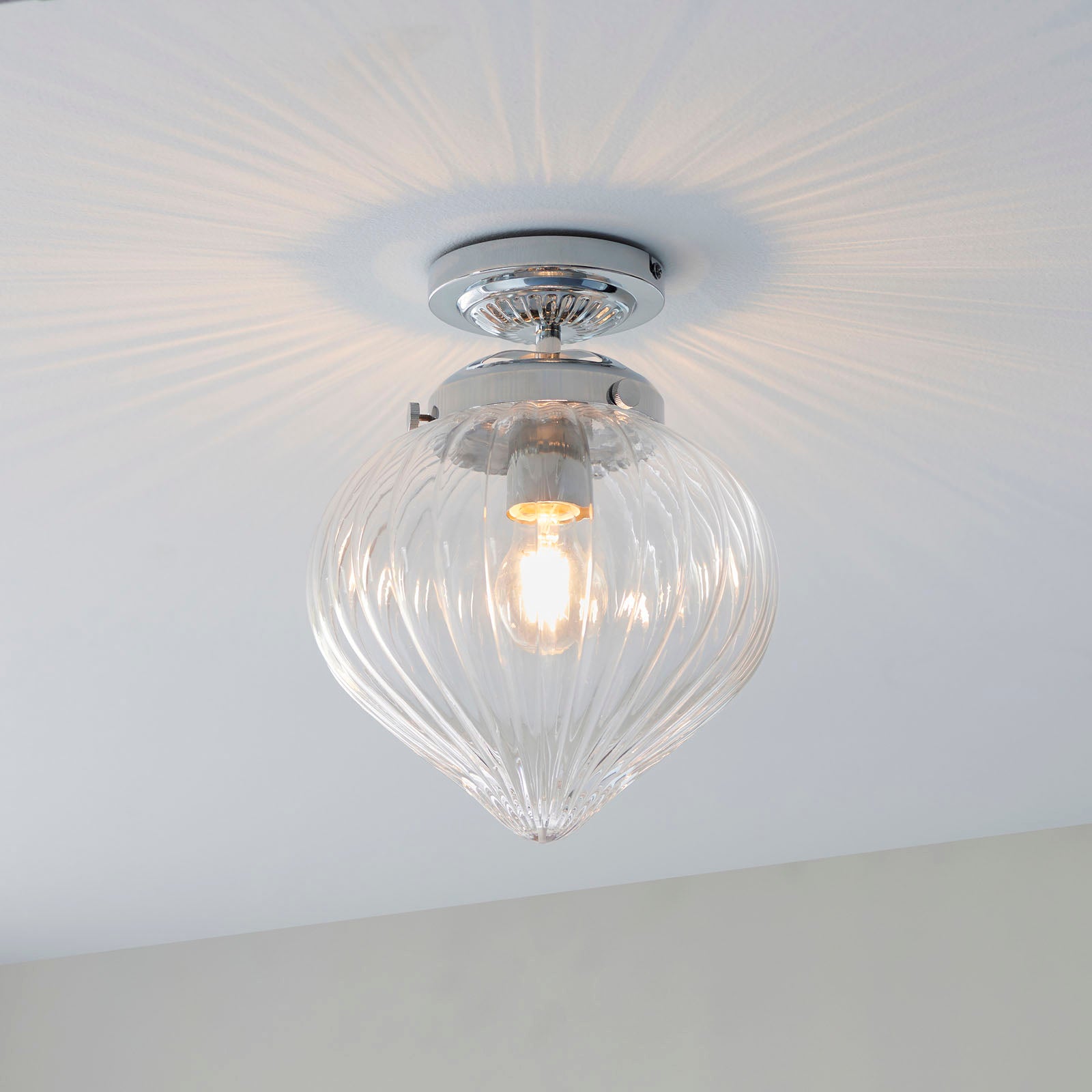 Cheston Chrome Dimmable Flush Mount Ceiling Light
