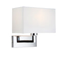 Piccolo Chrome Switched Wall Light with Square White Shade (Dimmable)