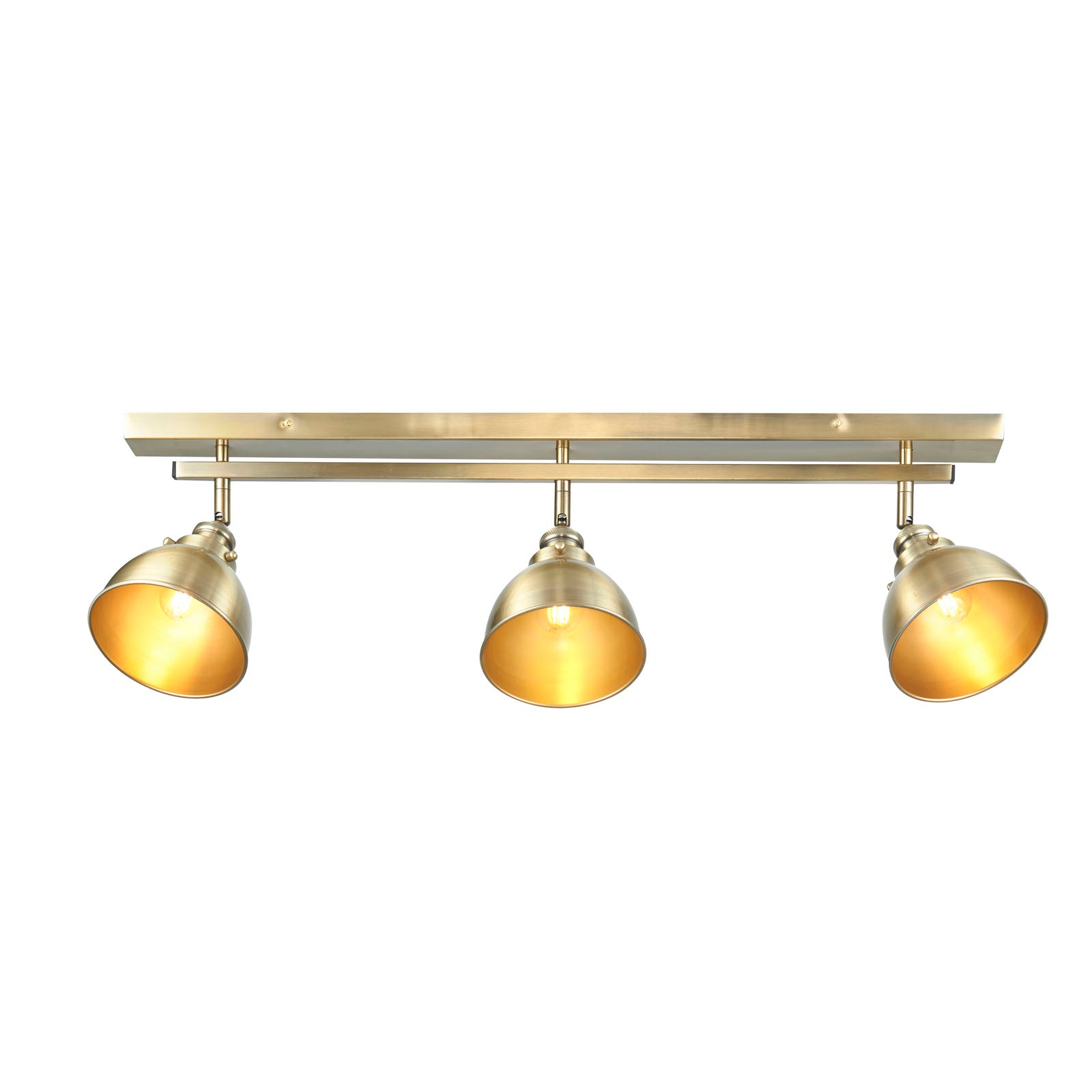 Wyatt 3-Light Antique Brass Industrial Spotlight