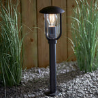 Quinn Textured Black Outdoor Floor Lamp (Weatherproof)