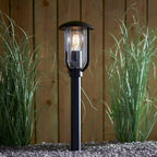 Quinn Textured Black Outdoor Floor Lamp (Weatherproof)