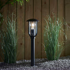 Quinn Textured Black Outdoor Floor Lamp (Weatherproof)