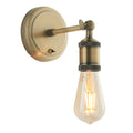 Hal 1-Light Industrial Wall Light - Antique Brass