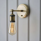 Hal 1-Light Industrial Wall Light - Antique Brass
