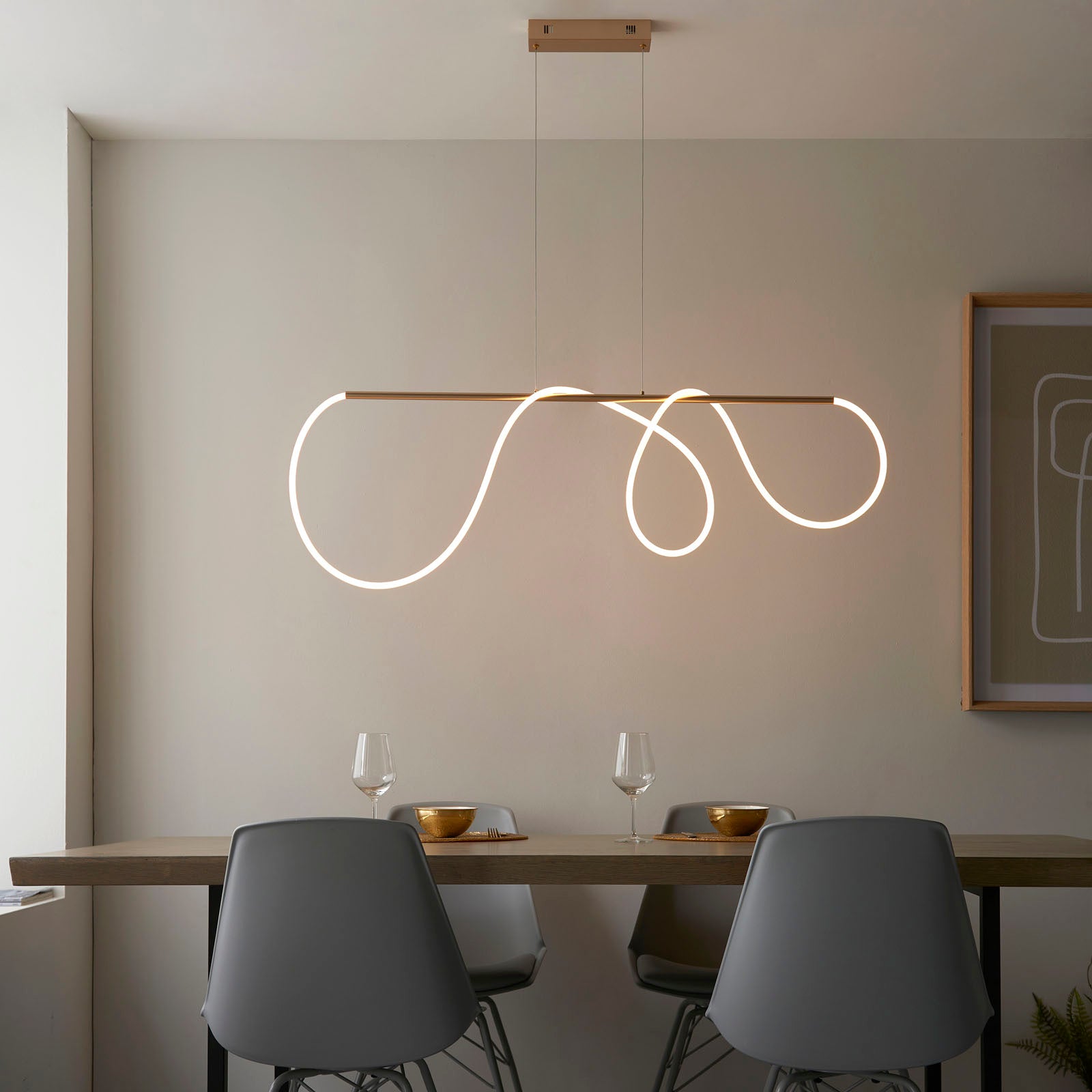 Attalea 1-Light LED Pendant: Flexible Warm Light (Adjustable)
