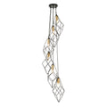 Jaxon 6-Light Black Industrial Pendant Light with Gold Accents
