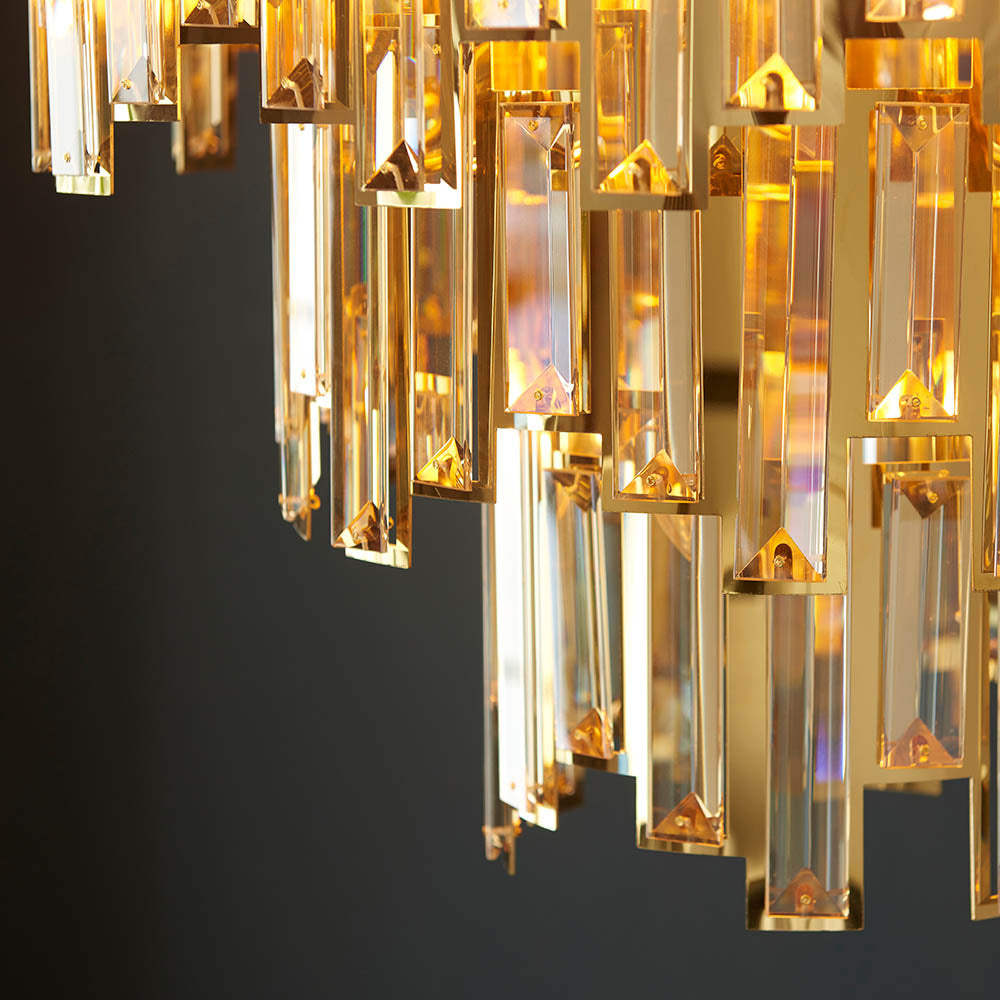 Viviana 12 Light Pendant Gold Effect Plate