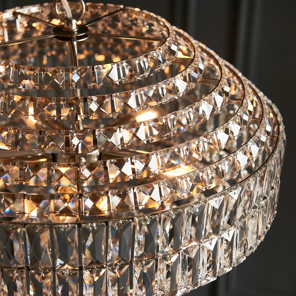 Beatrice 5 Light Pendant - Chrome/Crystal