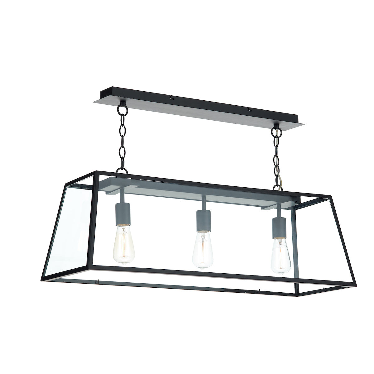 Academy 3 Light Pendant Black