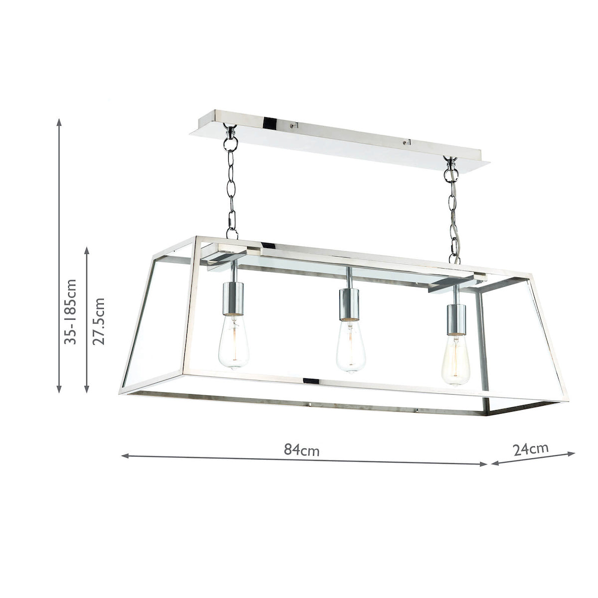 Academy 3 Light Pendant Stainless Steel
