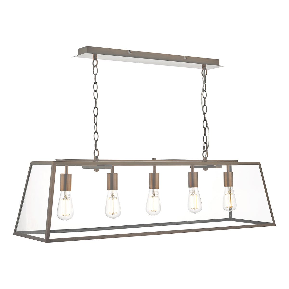 Academy 5 Light Bar Pendant Antique Copper