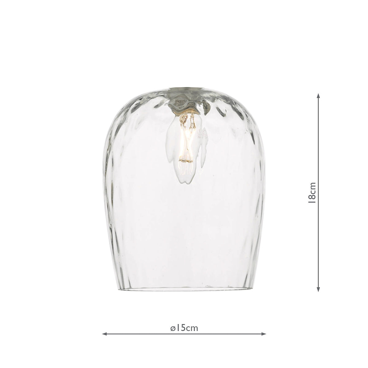 Accessory Easy Fit Clear Dimpled Glass Shade