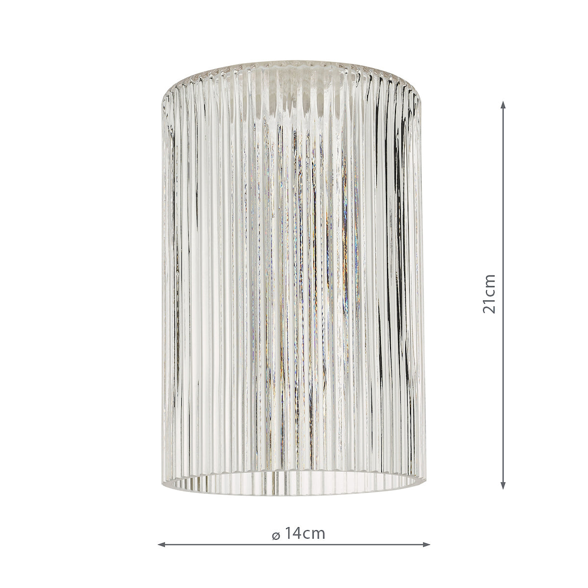 Accessory Easy Fit Cylinder Ribbed Glass Shade