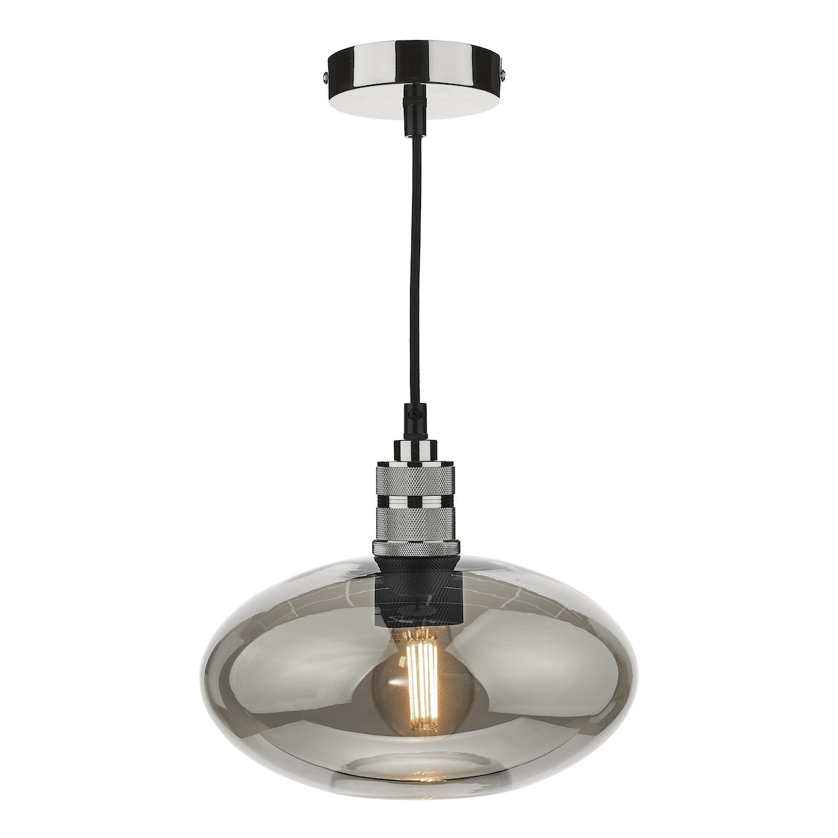 Aiden Easy Fit Pendant Smoked Glass