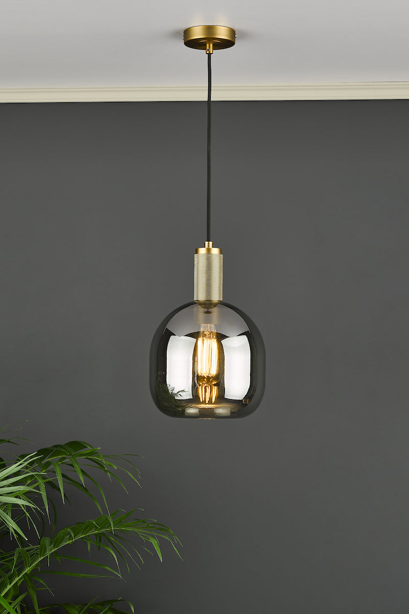 Aiden Easy Fit Pendant Smoked Glass 2