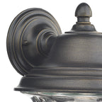 Aldgate Outdoor Wall Light Black/Gold Glass IP44