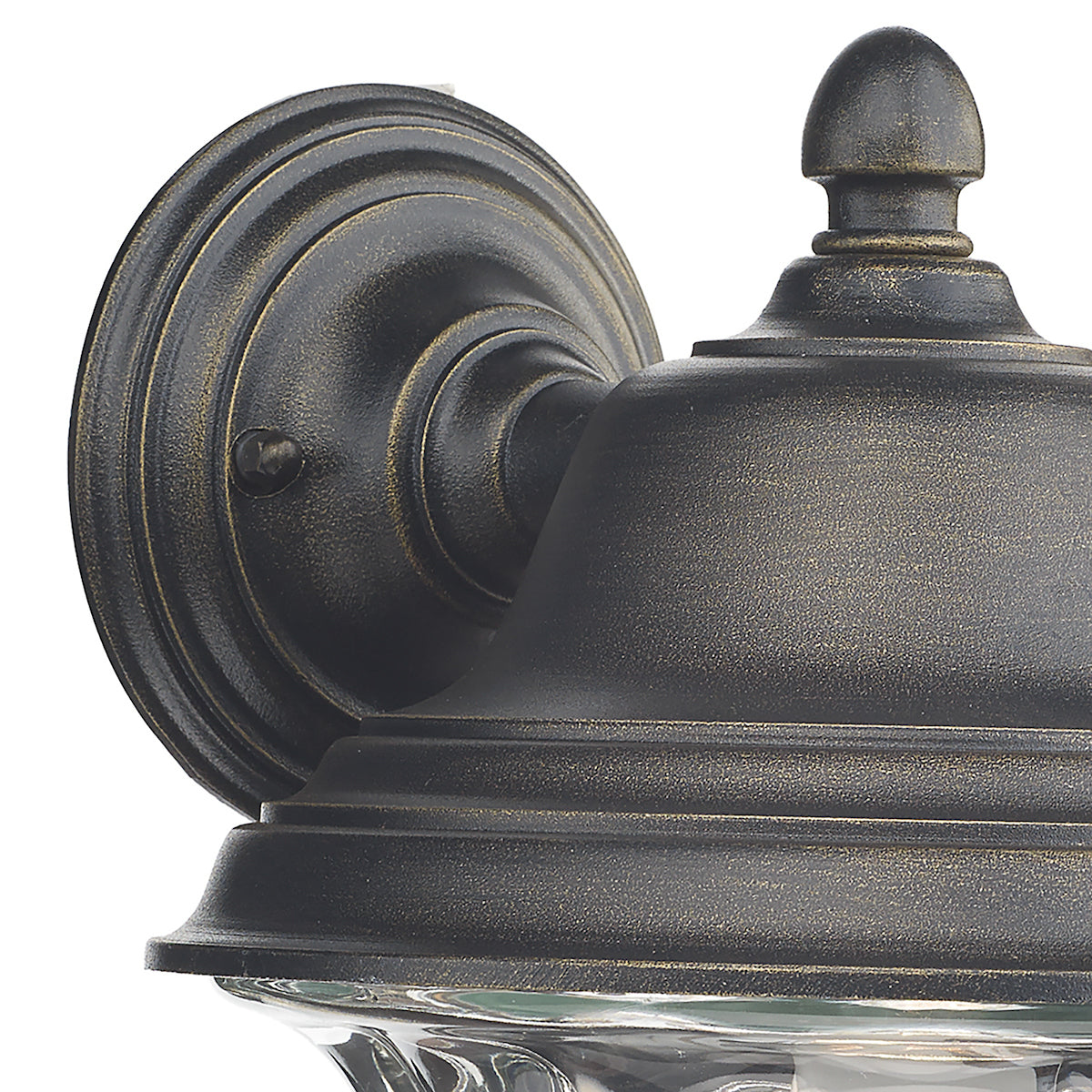 Aldgate Outdoor Wall Light Black/Gold Glass IP44