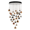 Aurelia 30lt Cluster Pendant Black Chrome & Copper/Bronze Glass 3M Drop