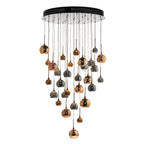 Aurelia 30lt Cluster Pendant Black Chrome & Copper/Bronze Glass 3M Drop