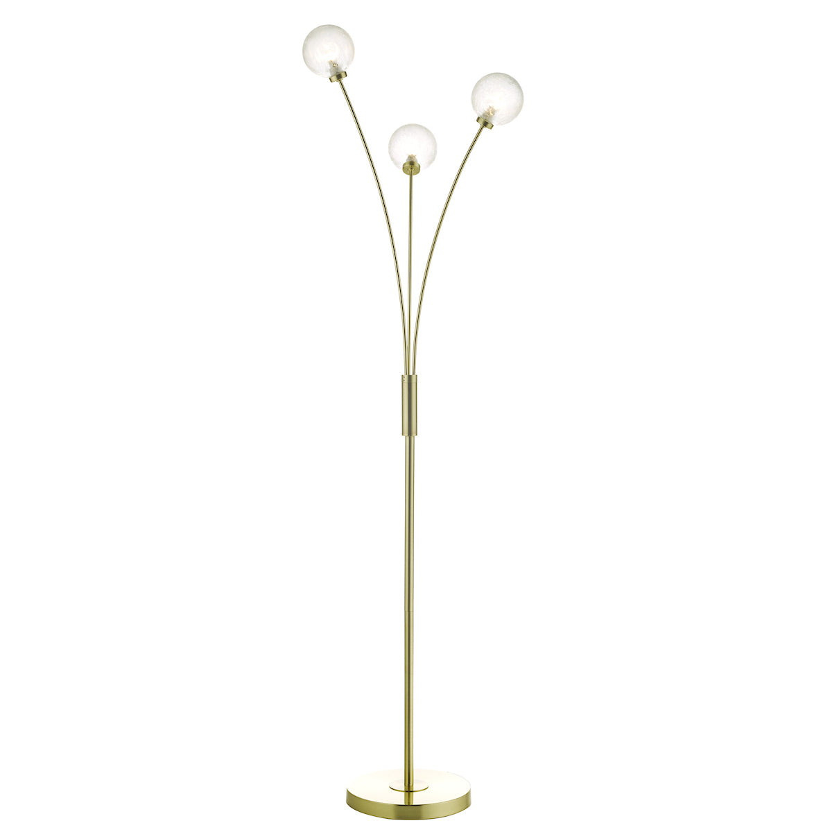 Avari 3 Light Floor Lamps Satin Brass Glass