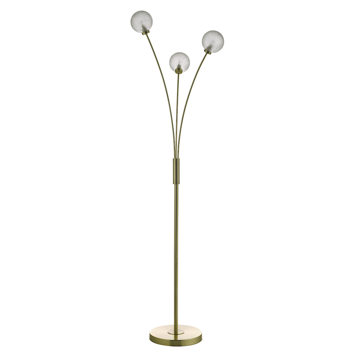 Avari 3 Light Floor Lamps Satin Brass Glass