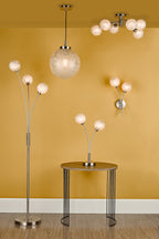 Avari 3 Light Floor Lamps Satin Nickel Frosted Glass