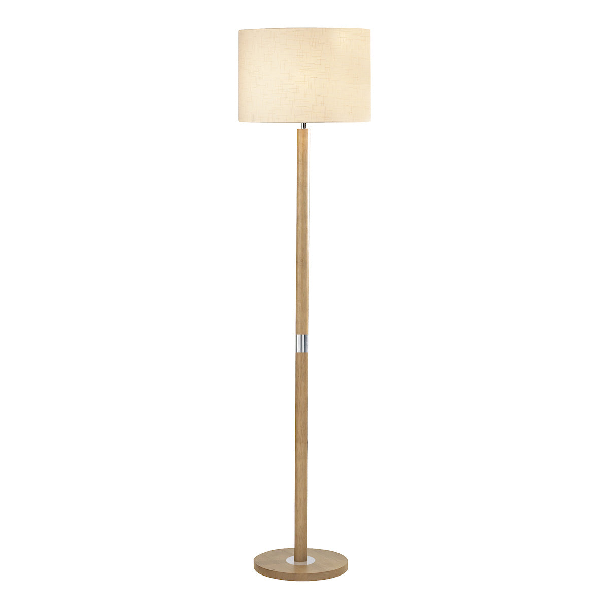 Avenue Floor Lamps Light Wood Polished Chrome With Shade