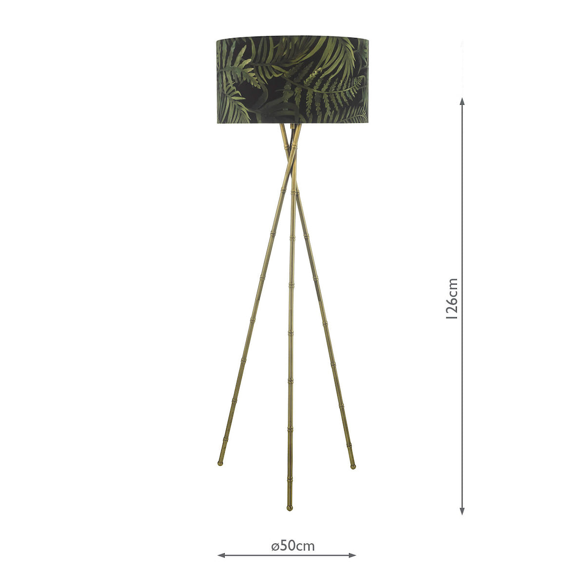 Bamboo Tripod Floor Lamps Antique Brass Base Only 1