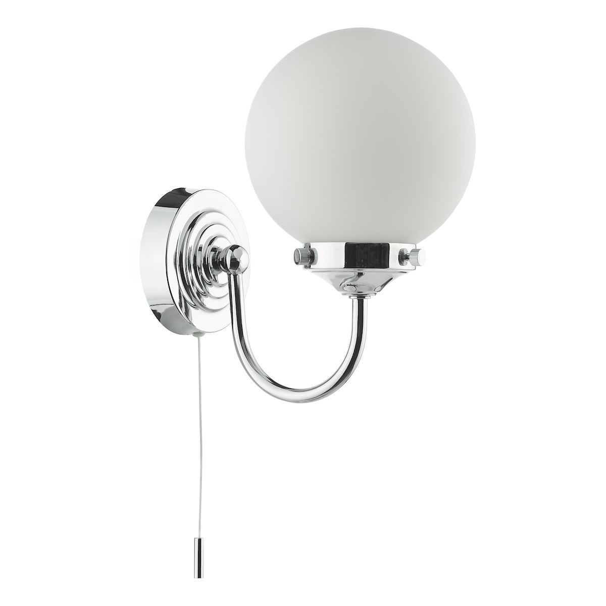 Barclay Bathroom Wall Light Polished Chrome Opal Glass IP44