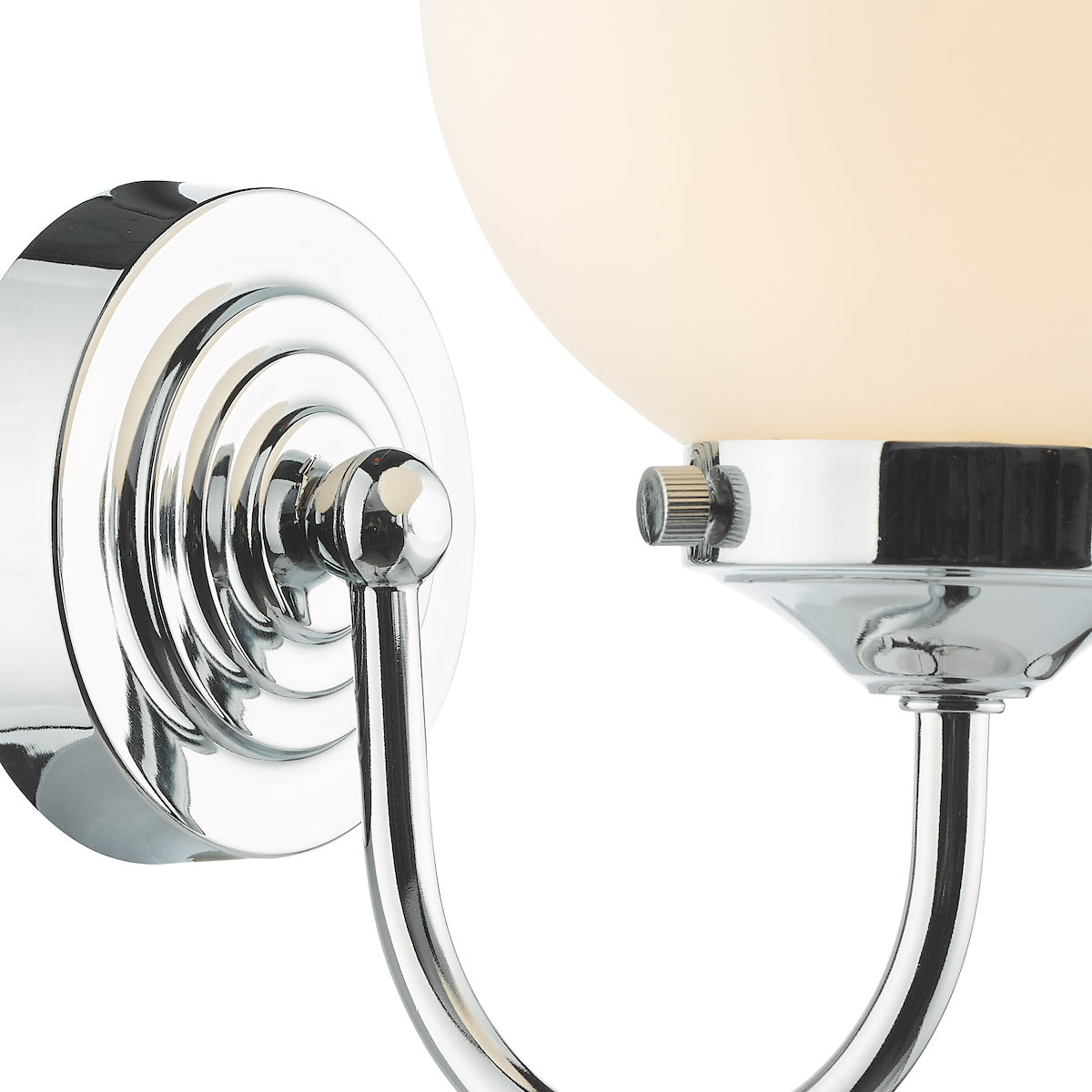 Barclay Bathroom Wall Light Polished Chrome Opal Glass IP44