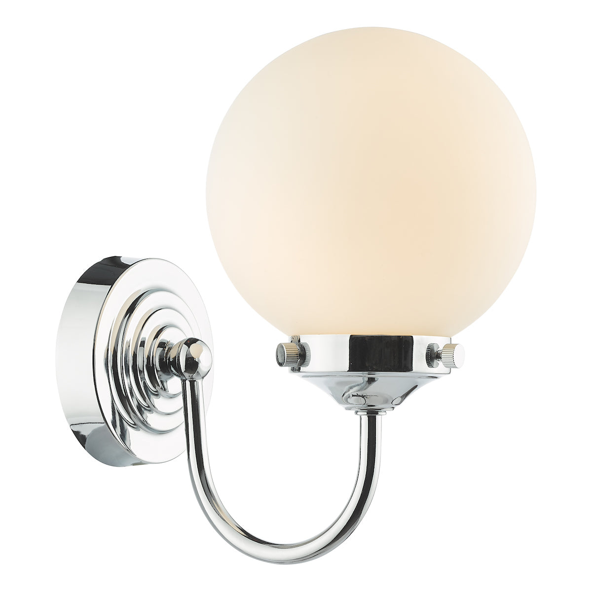 Barclay Bathroom Wall Light Polished Chrome Opal Glass IP44