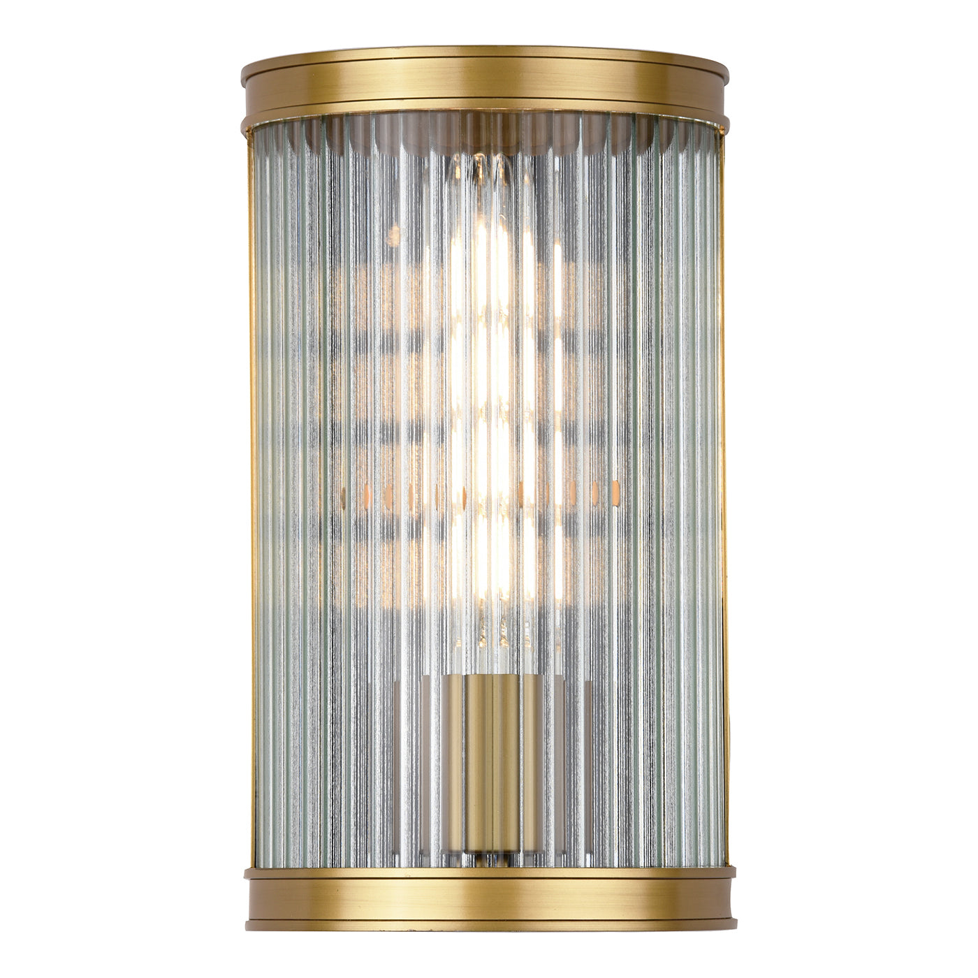 Bianka Wall Light Bronze and Ribbed Glass