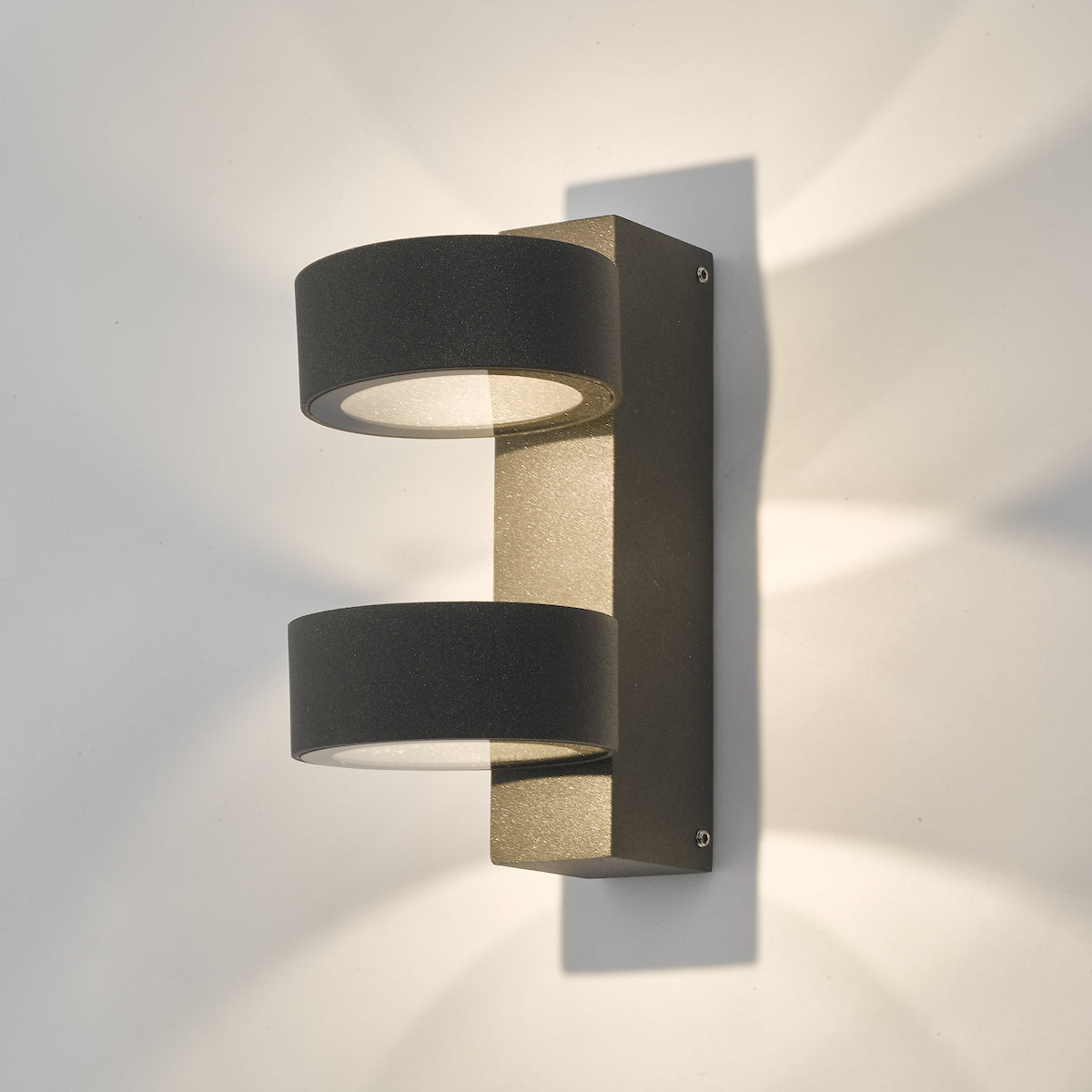 Bohdan Outdoor 2 Light Wall Light Matt Grey IP65 LED