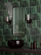 Bolton Bathroom Wall Light Matt Black and Ribbed Glass IP44