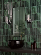 Bolton Bathroom Wall Light Polished Chrome and Ribbed Glass IP44