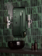 Bolton 2 Light Bathroom Wall Light Polished Chrome and Ribbed Glass IP44