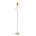 Bombazine 3 Light Floor Lamps Natural Brass Opal Glass