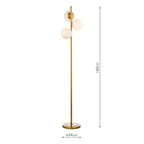 Bombazine 3 Light Floor Lamps Natural Brass Opal Glass