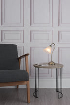 Boston Table Lamps Antique Brass Opaque Glass