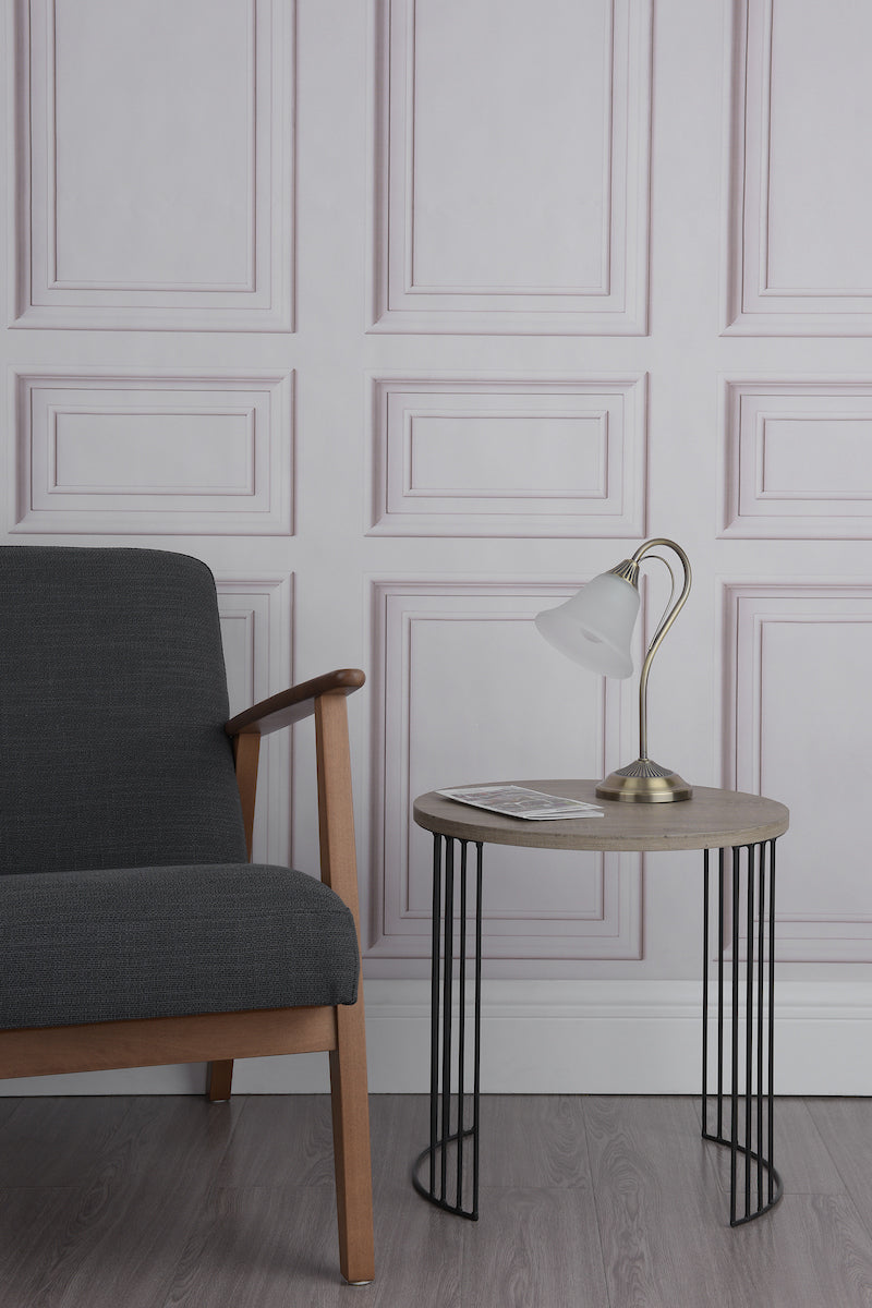 Boston Table Lamps Antique Brass Opaque Glass