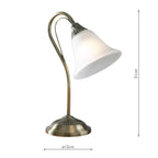 Boston Table Lamps Antique Brass Opaque Glass