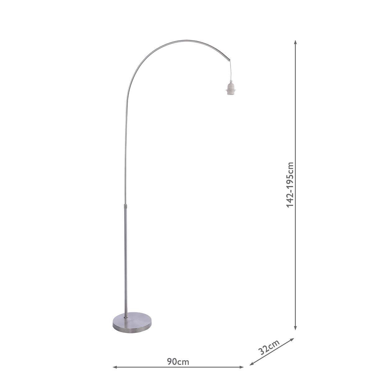 Bow Floor Lamps Satin Nickel Base Only