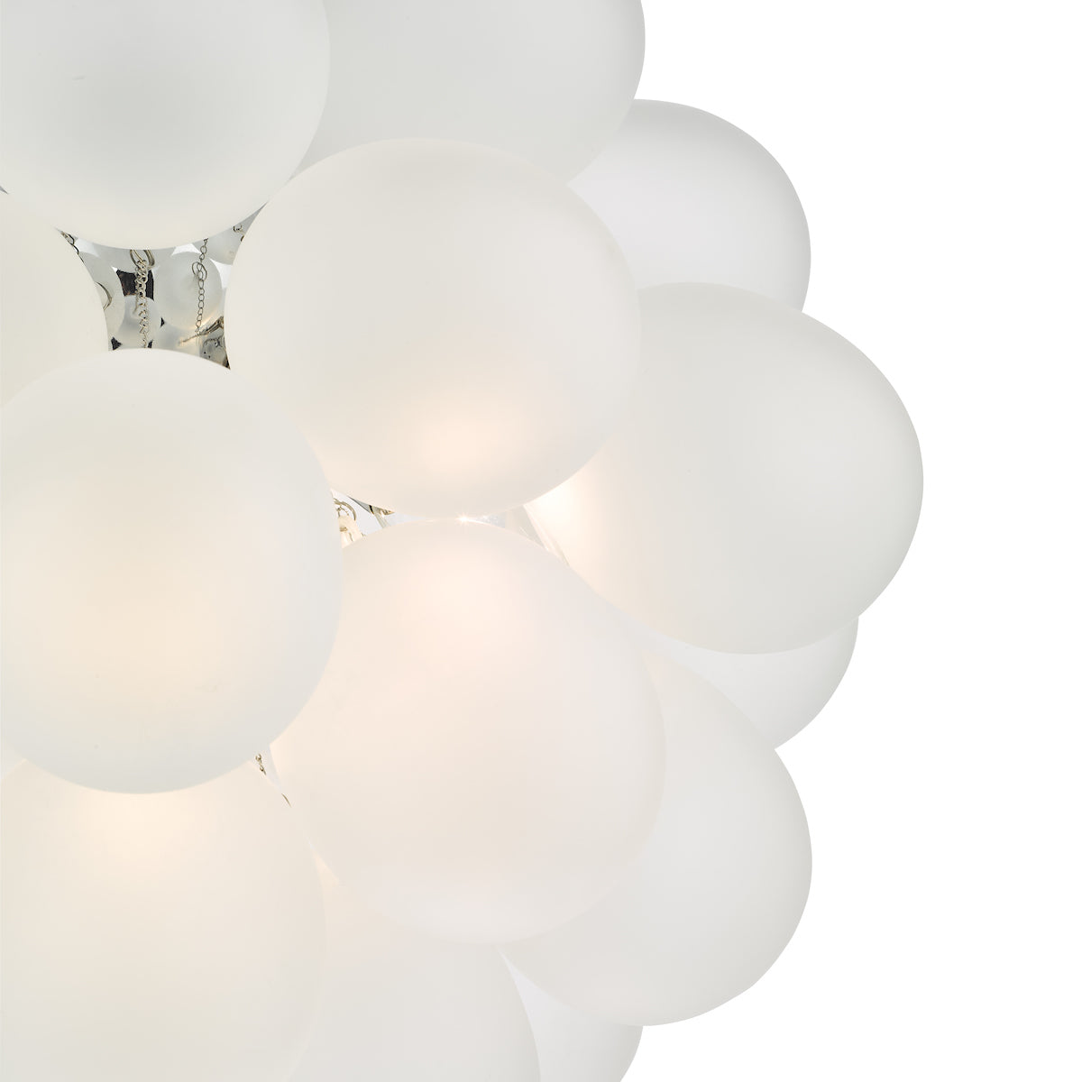 Bubbles 6 Light Pendant Polished Chrome Frosted Glass