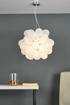 Bubbles 6 Light Pendant Polished Chrome Frosted Glass