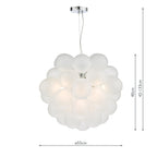 Bubbles 6 Light Pendant Polished Chrome Frosted Glass