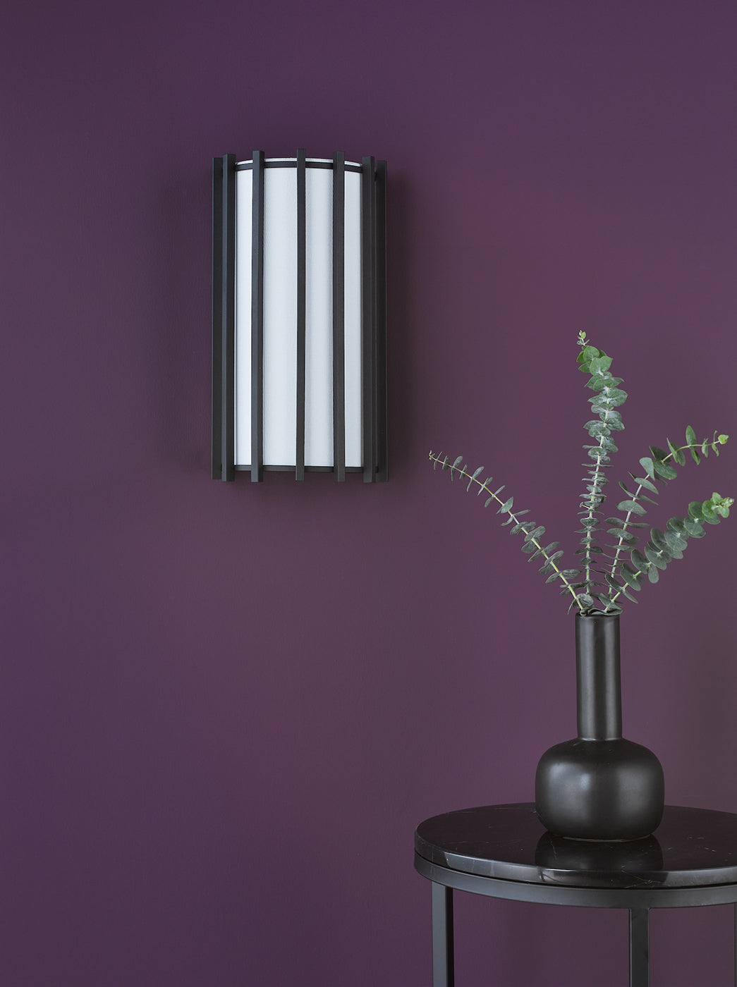 Cagliari Wall Light Matt Black With Ivory Shade
