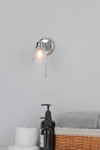 Cedric Bathroom Single Wall Spotlight Polished Chrome Glass IP44