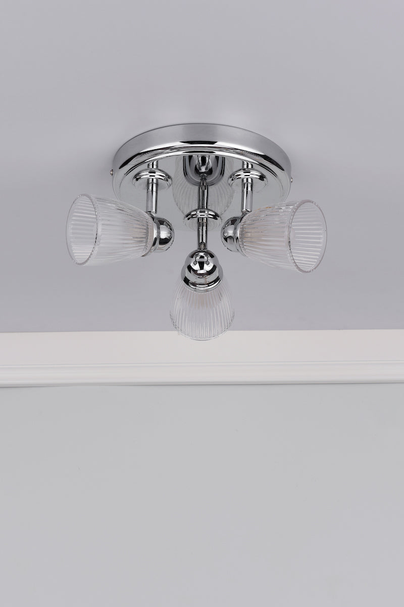 Cedric Bathroom 3 Light Spotlight Polished Chrome Glass IP44